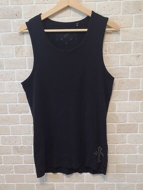 Guess Men's Black Ribbed Tank Top (Sz L)